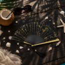 Black and Gold Foil Folding Hand Fan